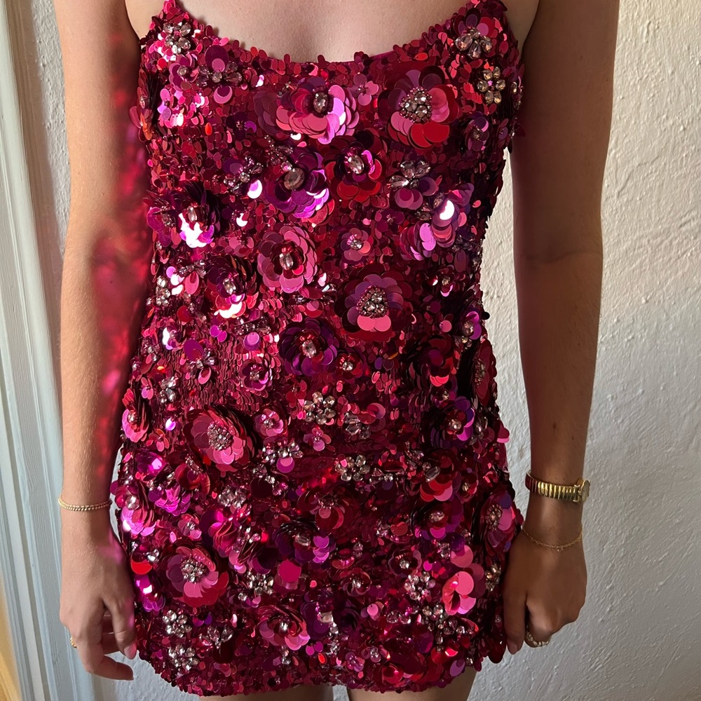 LoveShackFancy Rutherford Dress in Rouge Poppy NWT - Picture 8 of 9